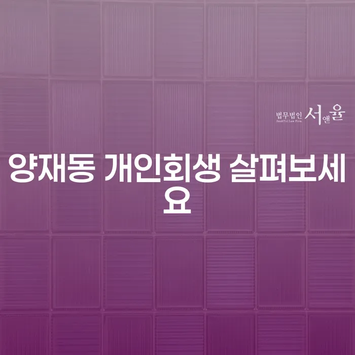 양재동 개인회생 살펴보세요