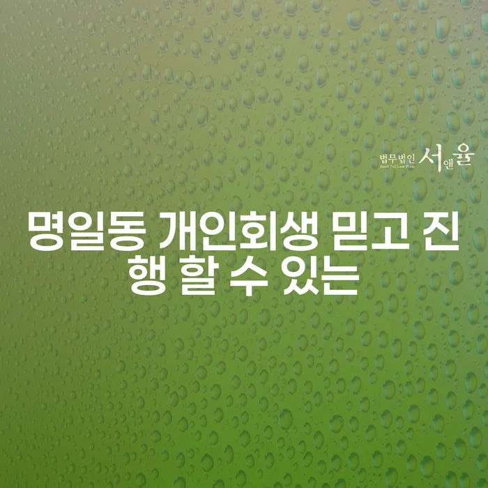 명일동 개인회생 믿고 진행 할 수 있는