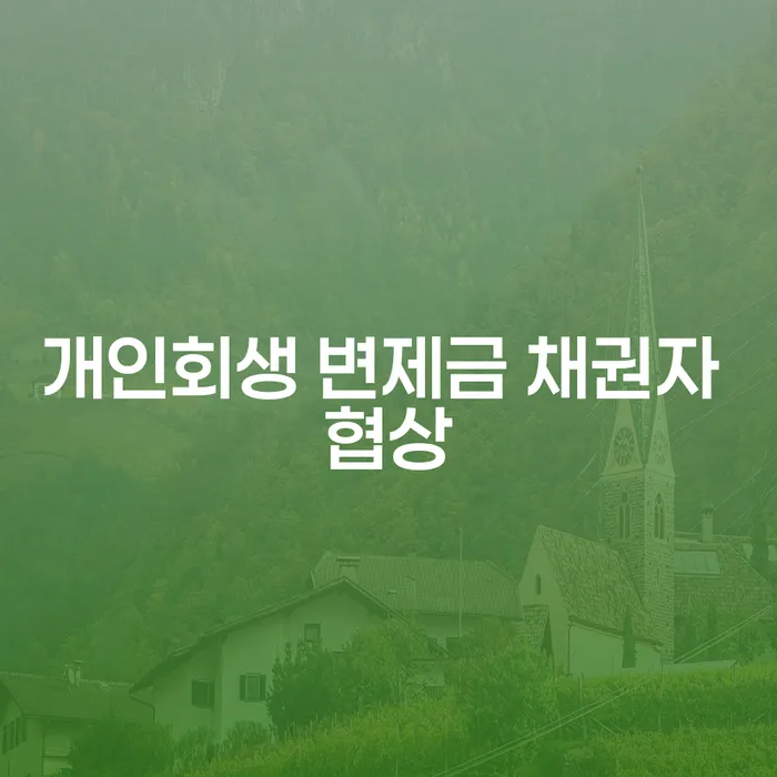 개인회생 변제금 채권자 협상, 어떻게 시작해야 할까요?
