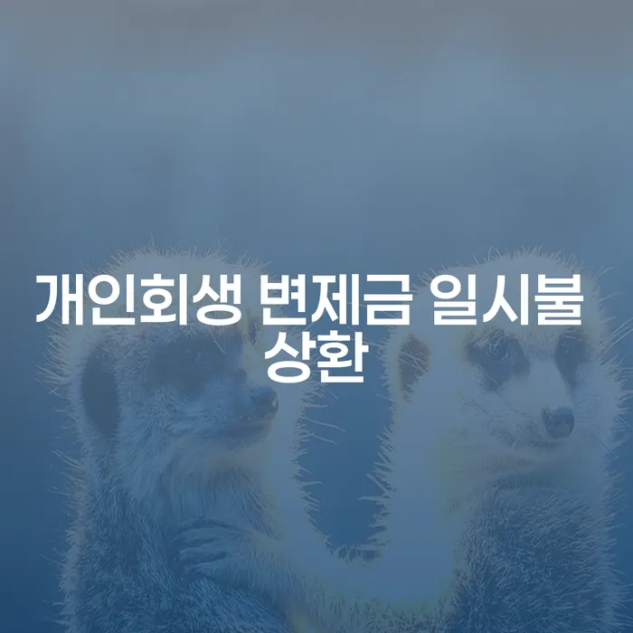 개인회생 변제금 일시불 상환: 가능한가요?