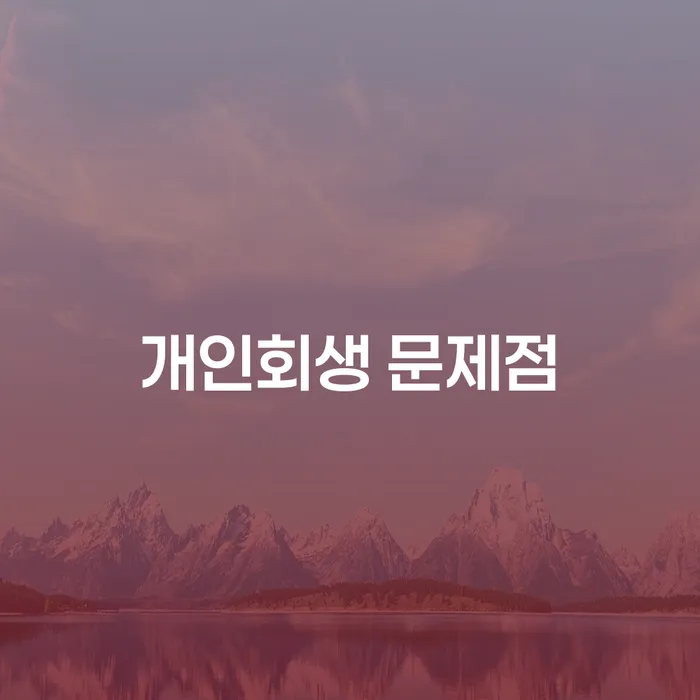 개인회생, 문제점과 해결 방안은 무엇일까요?