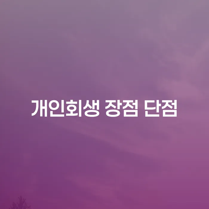 흑석동 개인회생의 장점과 단점 깊이 있는 분석