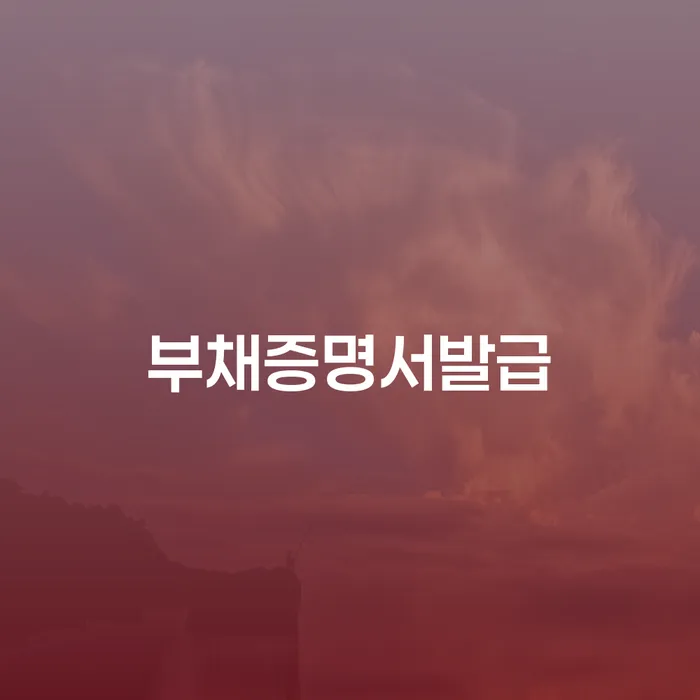 부채증명서 발급, 혼자서 할 수 있을까요?